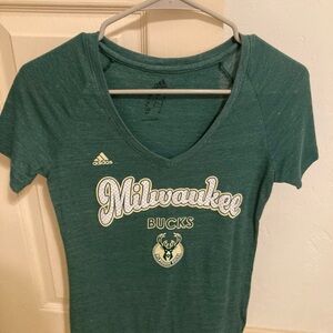Adidas Milwaukee Bucks Green Women's Top